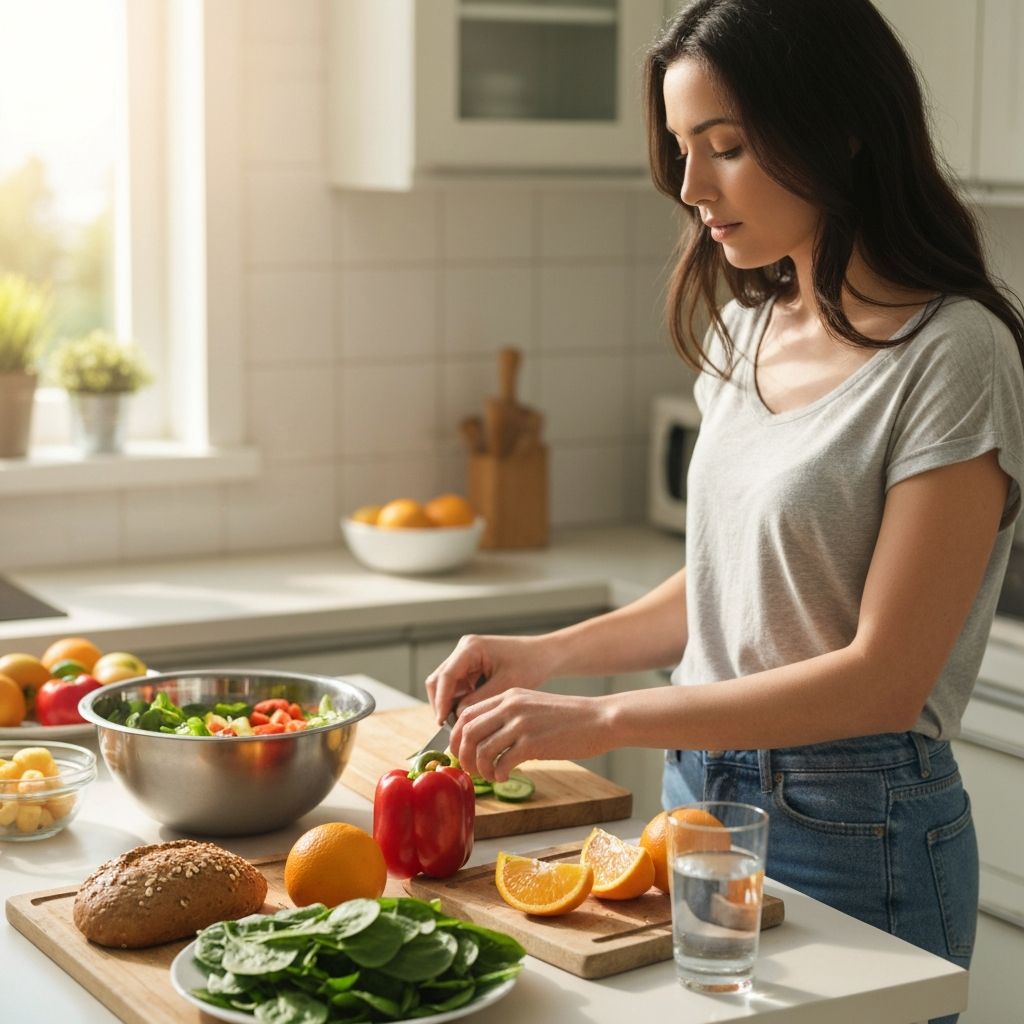 Simple healthy meal preparation