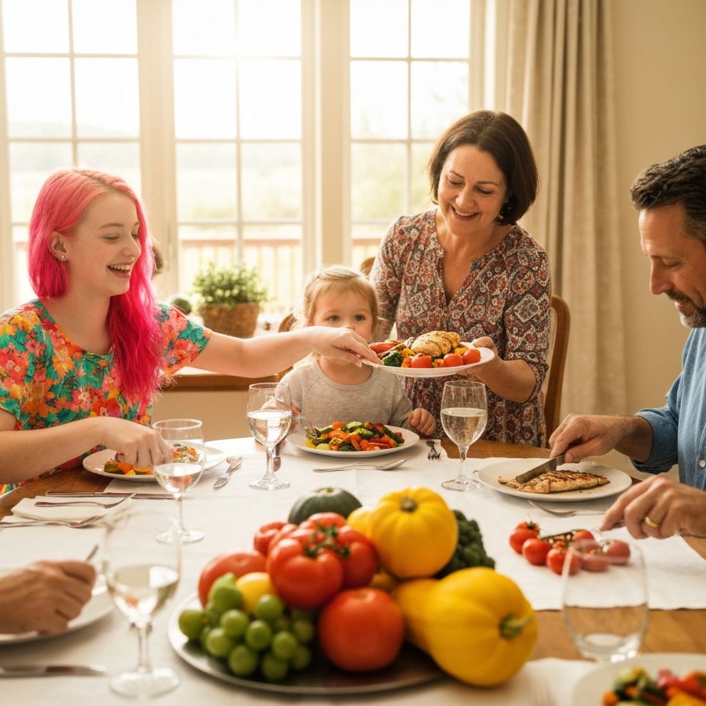 Evening family dinner